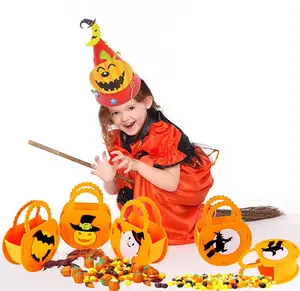 Chất lượng cao Halloween cảm thấy túi kẹo lừa hoặc điều trị xô cá nhân bí ngô cảm thấy giỏ kẹo