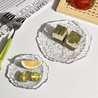 Hoogwaardige Horeca schaal Glacier Glass fruit- en dessertplateau onregelmatig gevormd voor commerciële hotels en restaurants.