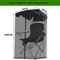 Chaise de camping pliable portable avec moustiquaire, chaise-tente en maille polyester pour la randonnée et la pêche en extérieur