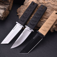 Outdoor Selbstverteidigungs-Taktisches Taschenmesser - Dreischneidiges Drachenknochen-Schwert im Japanischen Stil Kleines Samurai-Schwert mit Quadratischen Spitzenklingen