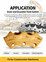 Segment de pignon de chenille pour bulldozer CAT D6D D6H D6R, dent de pignon d'entraînement en acier à haute teneur en carbone, pièces de train de roulement pour engins de construction