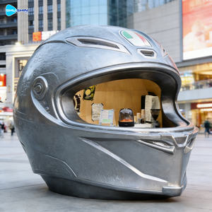 <span class=keywords><strong>Kiosque</strong></span> à café et grand food truck personnalisés, en forme de casque grandeur nature, en résine émaillée, pour extérieur et zone scénique - Product Image 6