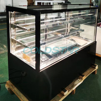 Vitrina Refrigerada para Pasteles con Ventilación, 3 Estantes Ajustables y Control Digital para Cafeterías y Pastelerías