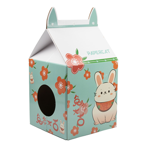 Produk populer 2025 produk baru untuk hewan peliharaan ramah lingkungan desain karton lucu kucing kotak kardus rumah - Product Image 2
