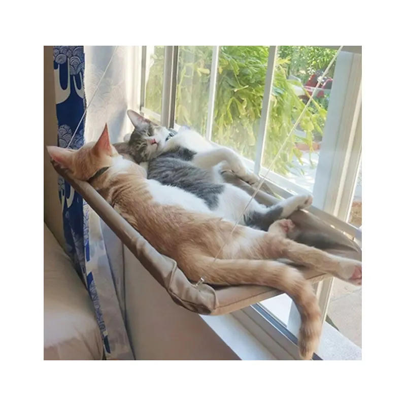 Travesseiro de janela para gato, pequeno bonito quatro estações suporte para janela de gato de gato, versão atualizada, acessórios para camas de animais de estimação