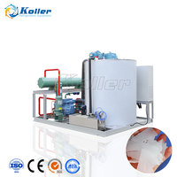 Machine à glaçons en flocons Koller KP100 à refroidissement par eau/air pour la conservation du poisson, 10 tonnes par jour