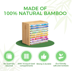 Organisateur <span class=keywords><strong>de</strong></span> marqueurs en <span class=keywords><strong>bambou</strong></span> Ohuhu, rangement <span class=keywords><strong>de</strong></span> bureau en bois pouvant contenir 112 marqueurs - Product Image 3