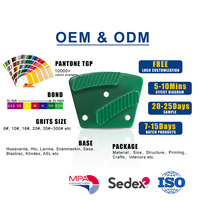 Segment diamanté à liaison souple, moyenne ou dure, Redi Lock, sabots de meulage diamantés super souples ou durs, outils abrasifs