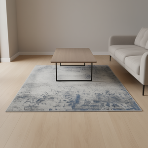 Alfombra Abstracta Marfi 2X3 Plateada y Azul, Hecha a Máquina, Antideslizante, Rectangular, de Poliéster, para Hogar, Oficina, Dormitorio, Sala de Estar - Product Image 2