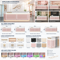 Comptoir d'accueil moderne et minimaliste pour salons de beauté, magasins de vêtements, établissements d'enseignement ; Finition peinture cuite de luxe léger