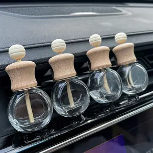 Désodorisant voiture parfum diffuseur d'huile essentielle bouteille en verre vide avec Clip de ventilation de voiture