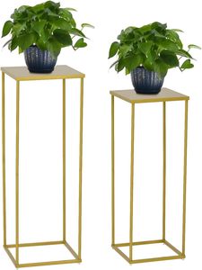Soporte de flores ecológico moderno de metal dorado mesa para plantas Marco de metal mesa decorativa para uso en el hogar exterior embalaje de pedido por correo - Product Image 2