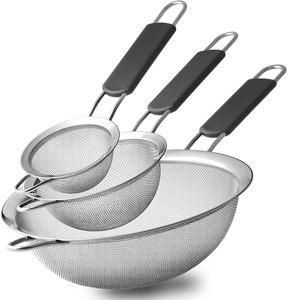 Passoire en acier inoxydable 304 à mailles fines, panier égouttoir à poignée unique pour cuisine et restaurant (vente en gros) - Product Image 1