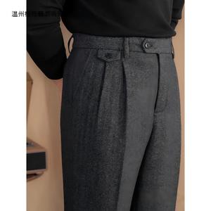 <span class=keywords><strong>Pantalon</strong></span> de <span class=keywords><strong>costume</strong></span> en <span class=keywords><strong>laine</strong></span> à chevrons classique pour <span class=keywords><strong>homme</strong></span> MCP206, décontracté, hiver, coupe droite, taille moyenne, anti-froissement, plissé devant - Product Image 2