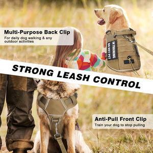 Layanan anjing dalam pelatihan jaring udara lembut bersirkulasi rompi anjing reflektif taktis <span class=keywords><strong>Harness</strong></span> dengan 10 Patch hewan peliharaan - Product Image 6