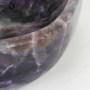 Vasque de salle de bain en améthyste violette, lavabo en marbre poli pour meuble-lavabo d'hôtel - Product Image 5