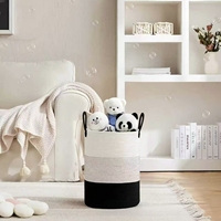 Panier à linge sale en corde de coton tressée - Articles ménagers - Panier de rangement pour jouets - Panier de rangement en tissu pour salon et chambre