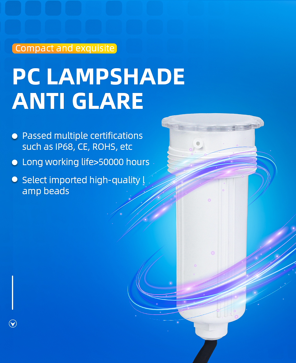 Hot Sale I68 Waterproof LED Pool Light RGB Color AC12V 12W Remote Control 1.5 Inch LED Spa Light IP68 Rated