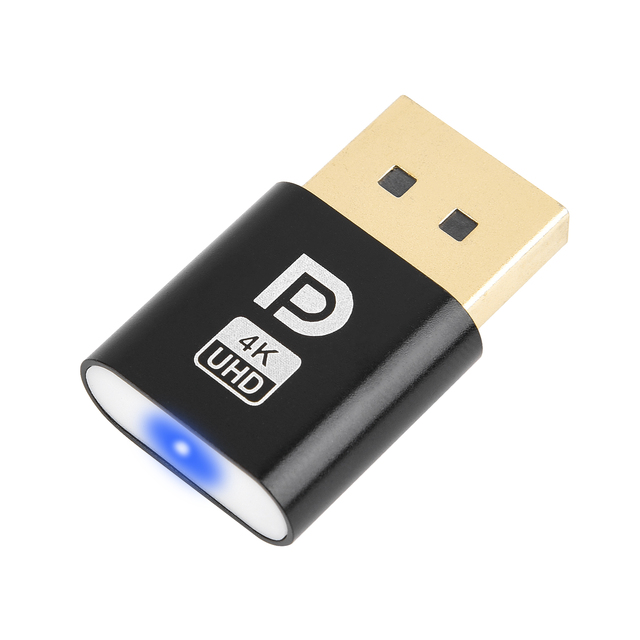 DP Dummy Plug EDID Emulator Virtual Display Adapter, Headless Ghost Adapter 4K Supports up to 3840x2160  17Hz, 1080P 60Hz