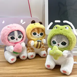 Ruunjoy 새로운 사용자 정의 카와이 과일 고양이 인형 부드러운 숲 시리즈 23cm 귀여운 만화 새끼 고양이 장식 선물 박제 동물 고양이 봉제 장난감