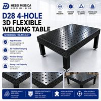 Table de travail de soudage flexible 3D à quatre trous Meisida D28, en fonte Q355, gabarit modulaire, assemblage robotisé de précision, surface nitridée