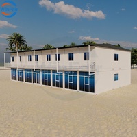 WinFair Chine toit en pente maison duplex préfabriquée Espagne outre-mer extérieur préfabriqué style moderne maison en conteneur de deux étages