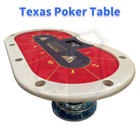 Table de jeu de casino professionnelle de luxe personnalisée pour 10 joueurs avec éclairage LED intégré, table de poker Texas Hold'em