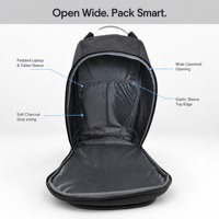 Sac à dos d'ordinateur portable unisexe Oxford pour affaires avec poignée en aluminium, fermeture éclair, multi-compartiments, pour le travail et les voyages, rembourré