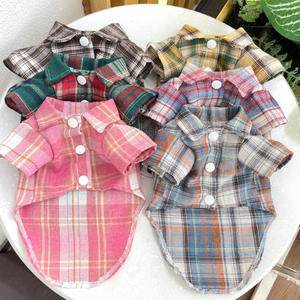 Qbellpet produttore all'ingrosso estate camicia per animali in stile britannico Plaid canottiera vestiti per cani di piccola taglia Chihuahua camicie per cuccioli - Product Image 1