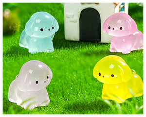 Dessin animé lumineux brillant canard jardin animaux miniature sculpture résine <span class=keywords><strong>chien</strong></span> statues pour chanceux myster surprise aveugle sac enfants jouets - Product Image 6