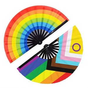 Wholesale Large Painted Bamboo Folding <b>Hand</b> <b>Fans</b> for Festival Clack Rave Party Wedding Carnival with Customizable Colors - Product Image 2