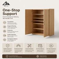 Mobile Moderno Minimalista in Legno di Quercia per Soggiorno con Ripiani Regolabili - Versatile Armadio e Vetrina per la Casa