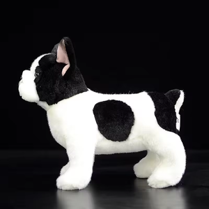 Yumuşak dolması gerçek hayat fransız Bulldog peluş oyuncak sevimli gerçekçi köpek dolması peluş oyuncak köpek - Product Image 2