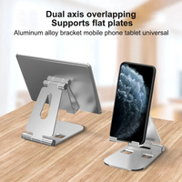 Support de bureau pliable et réglable en alliage d'aluminium pour téléphone et tablette de 4 à 10 pouces, personnalisable OEM, boîte couleur, étanche et flexible