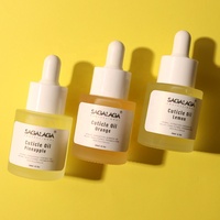 Flacon compte-gouttes 20 ml en verre dépoli pour huile à cuticules SAGALAGA, parfum fruité, logo personnalisé OEM, soin naturel des ongles, vente en gros, stock disponible