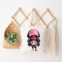 Hip Hop Afro école filles fer sur impression dessin animé Dreadlock filles noires DTF transferts autocollants prêt à presser pour T-shirts