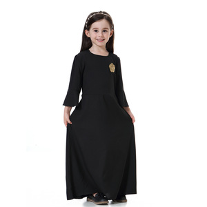 Vestido de Oración para Niña Musulmana, Diseño Lindo, Manga Larga, Abaya Infantil, Kaftan, Túnica Saudí, Vestido Maxi con Apliques para Niñas del Sudeste Asiático - Product Image 4