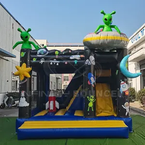 Rocket Alien Space Theme Aufblasbare Combo Hüpfburg Türsteher Rutsche Springen Türsteher Mit Rutsche