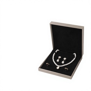 Jewelry <b>Box</b> Organizer for Women, Elegant Flip-Top Gift <b>Box</b> with Black Velvet Lining for Necklaces <b>Earrings</b> Rings - Product Image 4