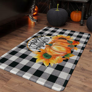 เสื่อปูพื้นตกแต่งฮาโลวีนลายสก๊อตสี่เหลี่ยมผืนผ้ากันลื่นสำหรับห้องน้ำทางเข้าบ้าน - Product Image 4