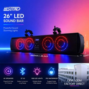 Barra de Sonido UTV BT de 26 Pulgadas, <span class=keywords><strong>Altavoces</strong></span> LED RGB Impermeables para ATV, Carrito de Golf, Audio Todoterreno con Soporte de Montaje - Product Image 1