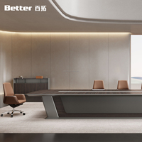 Table de conférence de luxe en laque piano, table de réunion de direction haute brillance pour bureau moderne