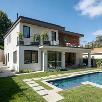 Edificio Prefabricado Personalizado de Acero Pesado, Estructura de Acero Ligero Soldada, Mansión Moderna de Lujo, Villa Prefabricada