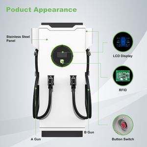Chargeur de voiture électrique commercial TUV nouvelle conception GBT CCS2 CCS1 DC 80 kW OCPP RFID avec attache-câble - Product Image 3