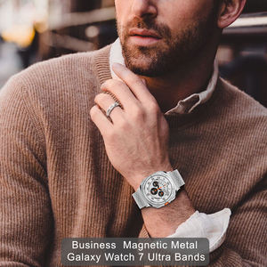 Bracelet pour montre Samsung, nouveau bracelet en acier inoxydable, boucle magnétique à neuf perles, bracelet pour Galaxy <span class=keywords><strong>Watch8</strong></span> - Product Image 6