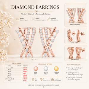 22K Gold Contemporary Earrings for Women Elegant Designer Jewelry Fashion Wedding Party Wear Premium Collection - Product Image 6