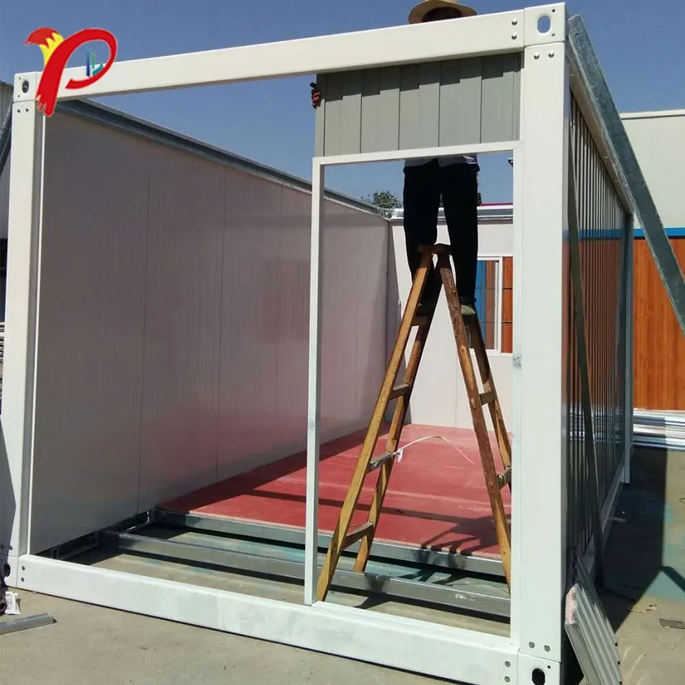 Container haus mit Sonnen kollektoren, mobiles fertiges 4-Bett-Flat-Pack abnehmbare Tata-Fertighäuser 40 Fuß Container haus