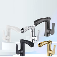Robinet de salle de bain d'hôtel de luxe moderne robinet de lavabo mitigeur en laiton gris pour lavabo