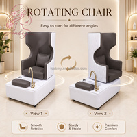 Fauteuil de pédicure électrique inclinable de luxe, 360° °   Station de manucure rotative pour spa des pieds avec pompe de vidange pour salon de manucure
