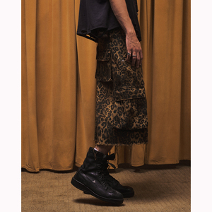 Pantalones Cortos Cargo Holgados con Estampado <span class=keywords><strong>de</strong></span> Leopardo Personalizado para <span class=keywords><strong>Hombre</strong></span>, Dobladillo Deshilachado, <span class=keywords><strong>Corte</strong></span> Ancho Vintage, Pantalones Cortos Largos con Tachuelas, Estilo Y2K, Ropa <span class=keywords><strong>de</strong></span> Patinador - Product Image 2